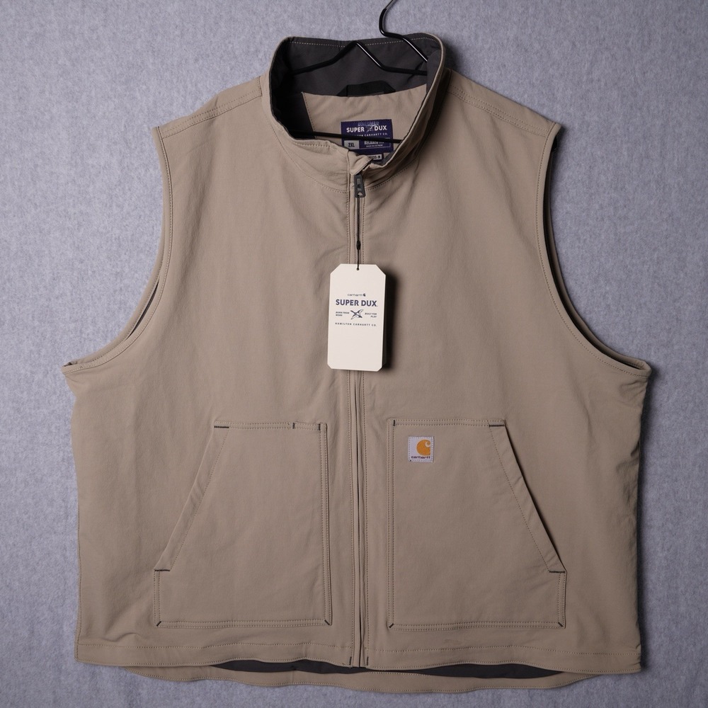 Carhartt Super Dux Softshell Vest 2XL Beige Lightweight Rain Defender Windproof - Picture 1 of 12
